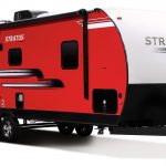 2019-Venture-RV-Stratus-SR261VRL-Travel-Trailer-Exterior-Front-3-4-Door copy