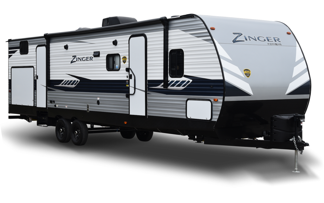 Exterior view of Crossroads Zinger travel trailer.