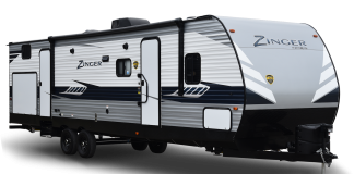 Exterior view of Crossroads Zinger travel trailer.