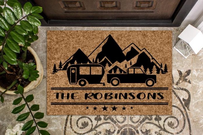 thumbnail image 2 of Personalised Motorhome Door Mat – Black, 44cm X 32cm, Non-Slip Rubber With Polyester Top, Made In UK 2 of 6