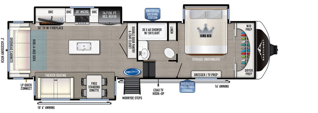 2023 East to West RV Tandara FW320RL floorplan