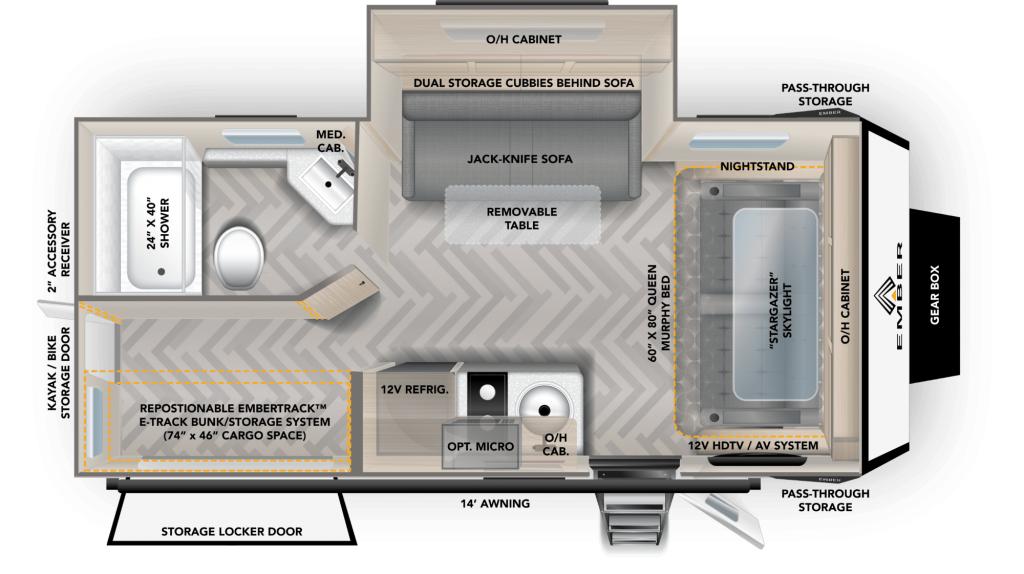 Ember RV Overland 191 MSL Floor plan