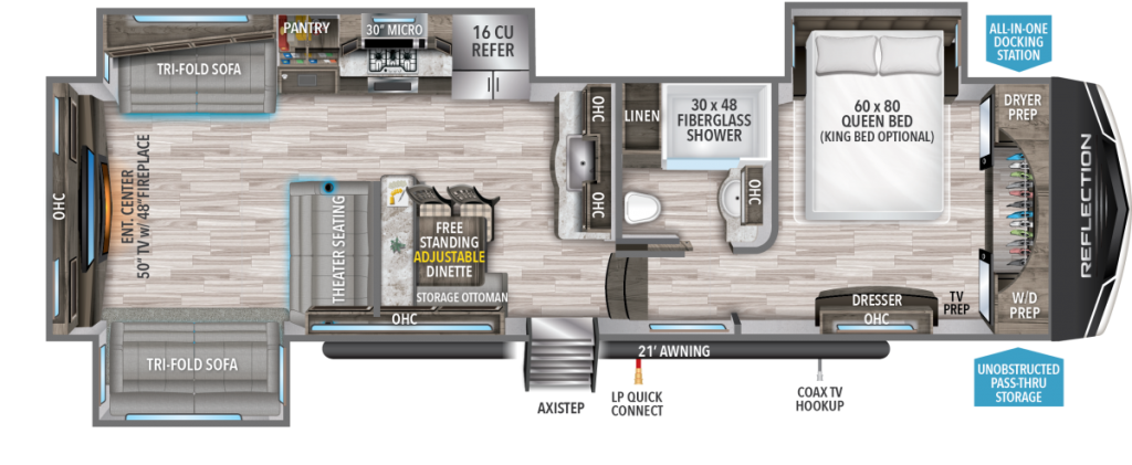 2023 Grand Design Reflection 341RDS - floor plan