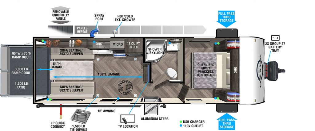 2023 Ozark 2500TH floor plan