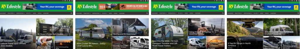 RV Lifestyle Magazine website screenshot montage