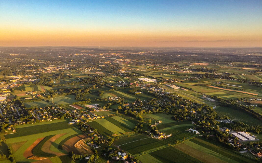Aerial view of Lancaster County PA