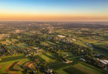 Aerial view of Lancaster County PA