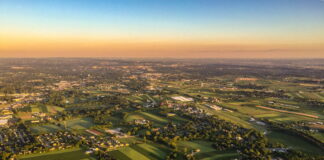 Aerial view of Lancaster County PA