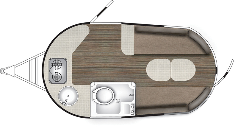 Airstream Basecamp interior floorplan