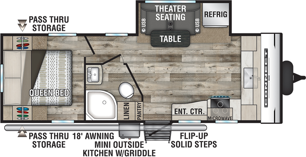 KZ RV Escape Connect SE C221FKKSE interior floorplan