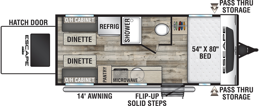 KZ RV Escape E17 Hatch interior floorplan