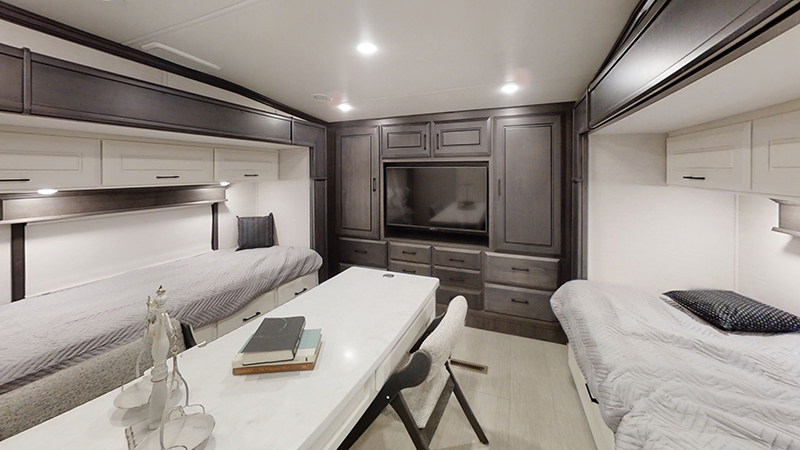 DRV Luxury Suites Mobile Suites Orlando fifth wheel travel trailer interior view