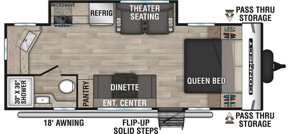 KZ RV Connect SE C211MKSE interior floorplan