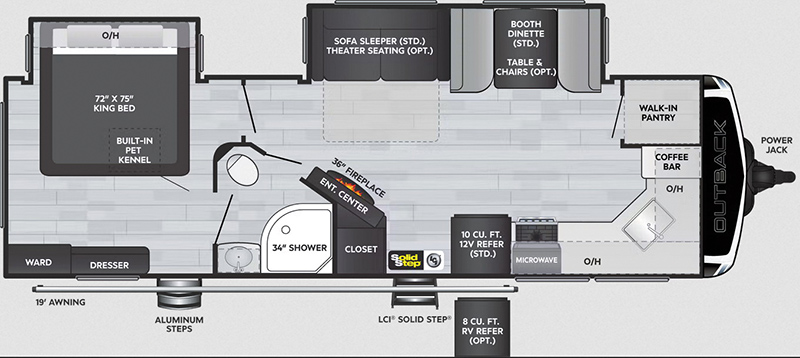 Keystone Outback Ultra-Lite interior floorplan