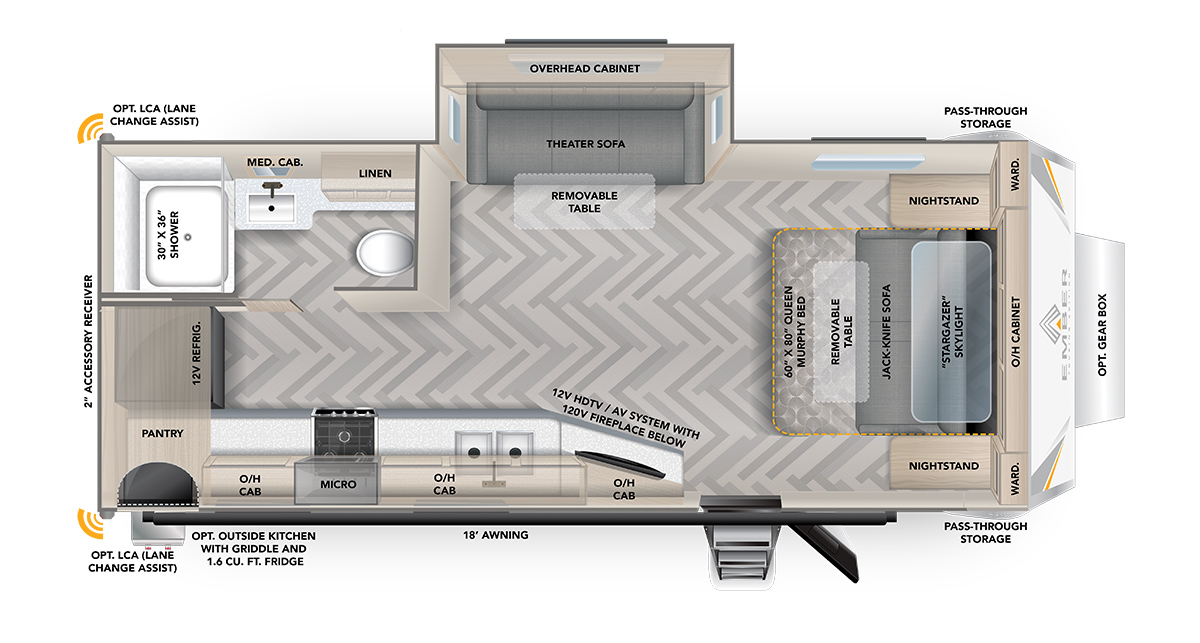 Ember RV Touring Edition 21MRK interior floorplan