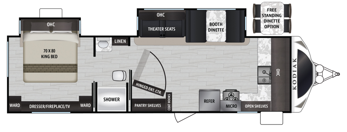 Dutchmen Kodiak 2921FKDS interiuor floorplan