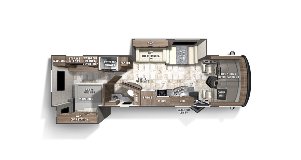 Coachmen Pursuit 31 TS Class A motorhome interior floorplan