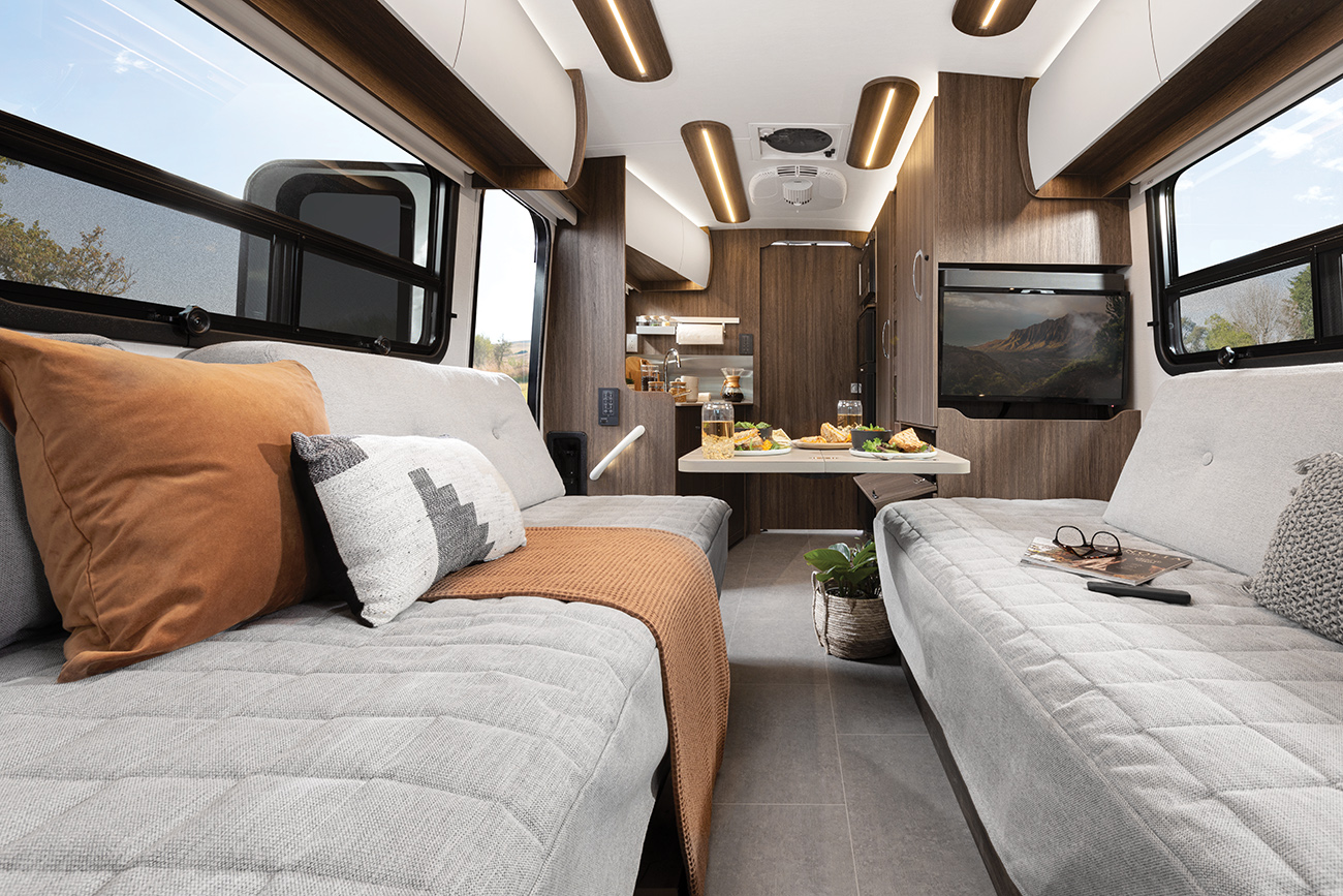 Leisure Travel Vans Wonder Front Twin Bed interior view