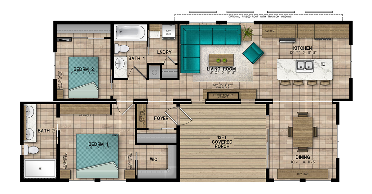 Northlander escape park model trailer interior floor plan