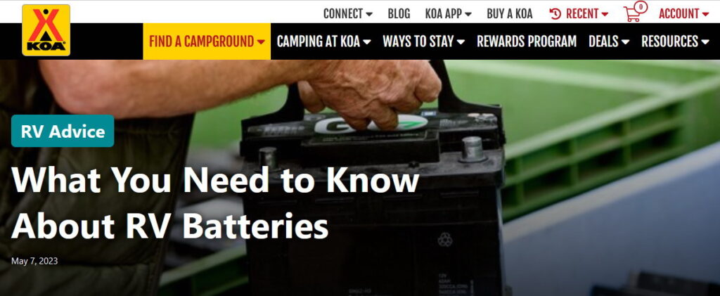 KOA RV Advice - RV Batteries