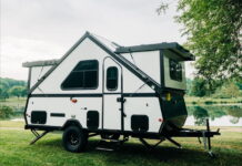 Aliner Amp A-frame fold-down camping trailer