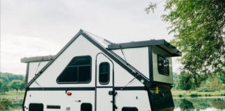 Aliner Amp A-frame fold-down camping trailer