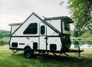 Aliner Amp A-frame fold-down camping trailer