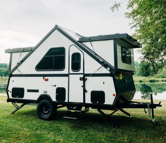 Aliner Amp A-frame fold-down camping trailer