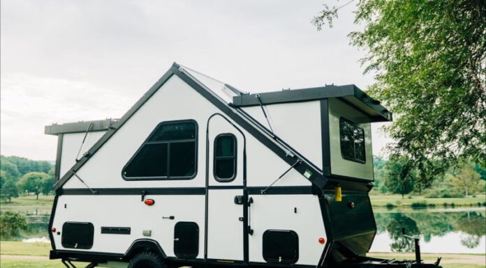 Aliner Amp A-frame fold-down camping trailer
