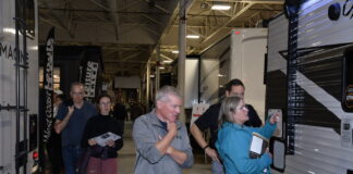 Visitors to the Toronto Fall RV Show and Sale examine the latest in RV design and technology.