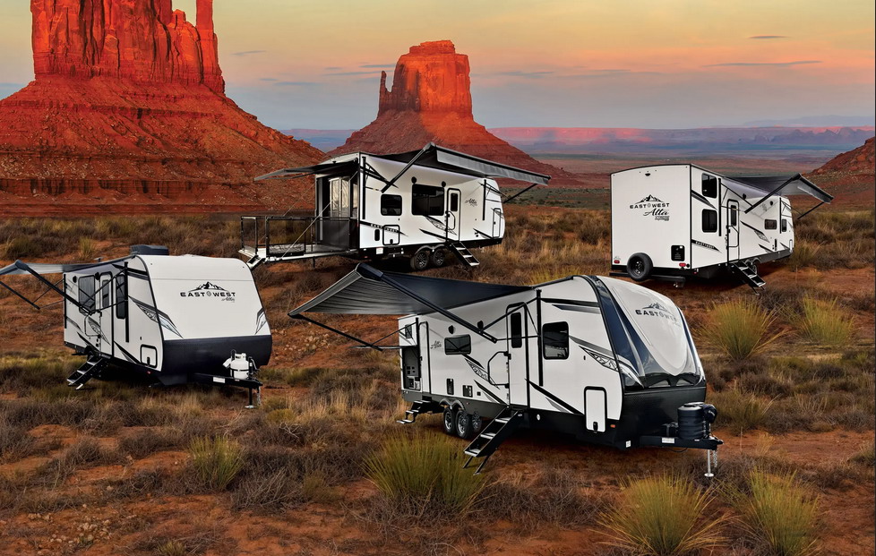 East to West RV Alta travel trailers and toy haulers