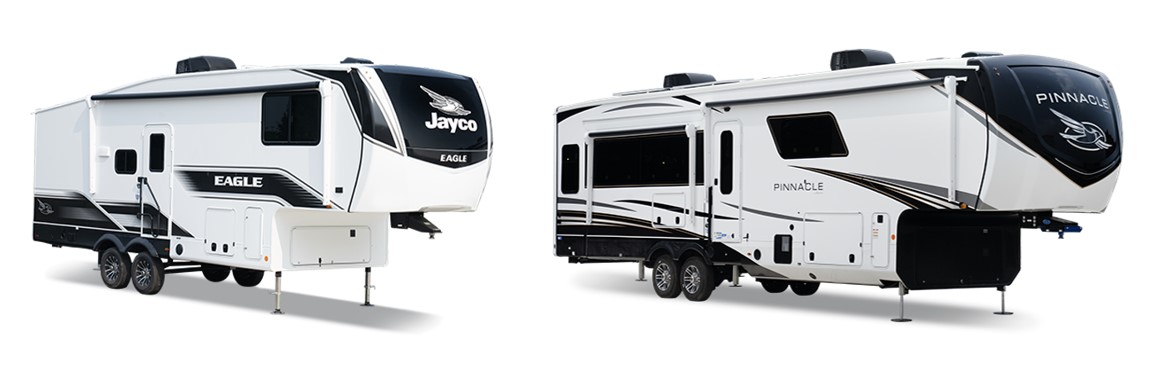 Jayco Eagle HT fifth wheel and Pinnacle fifth wheel trailers for 2024