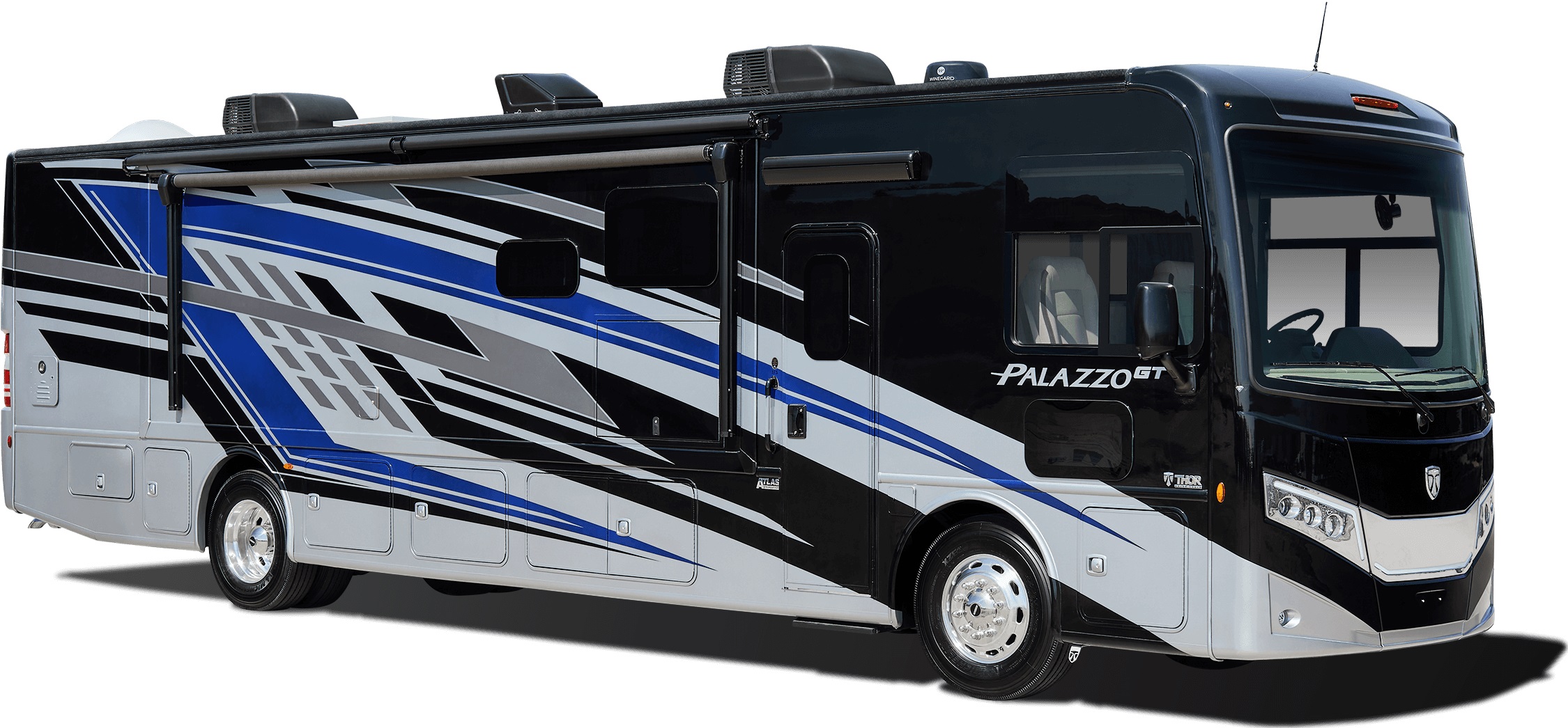 2024 Thor Motor Coach Palazzo GT with Pacific Coast exterior paint.