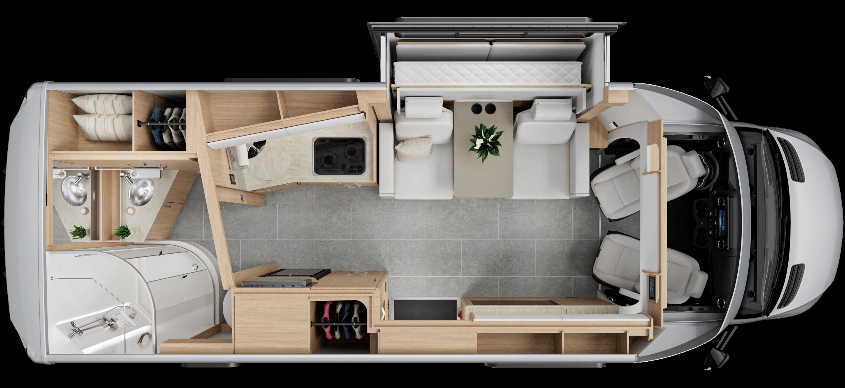 Leisure Travel Vans Unity Murphy Bed Lounge - floor plan