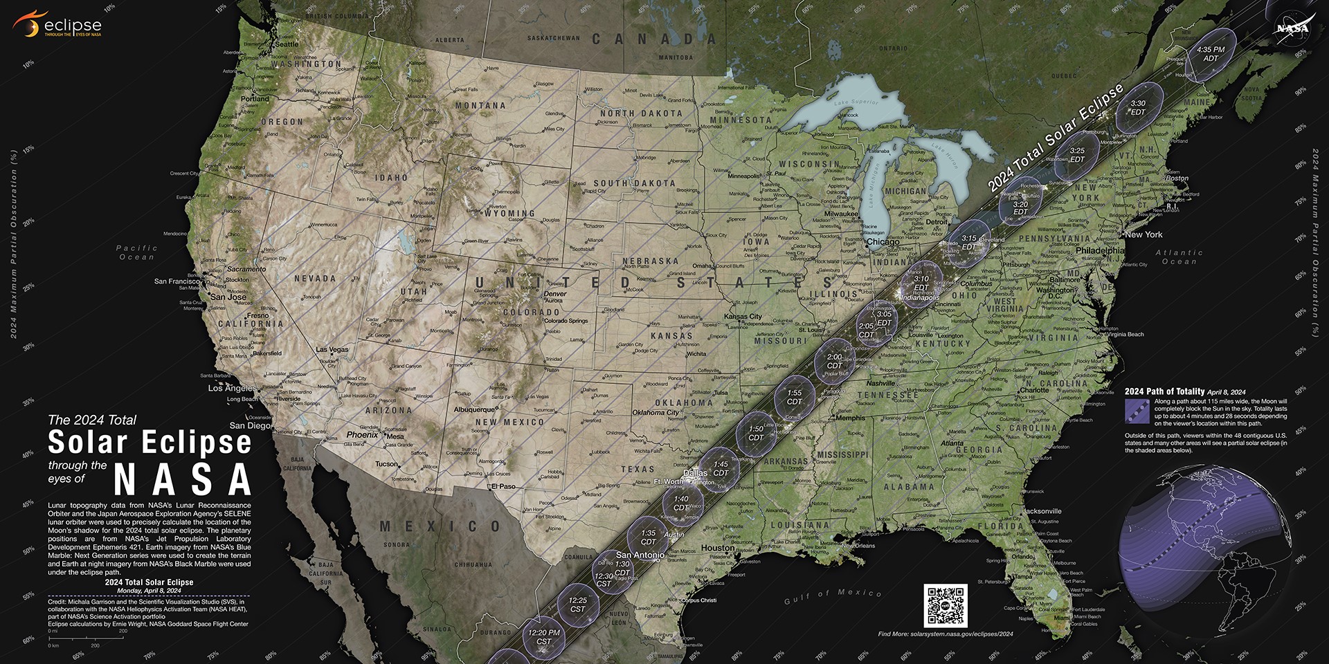 2024 Eclipse map courtesy of NASA