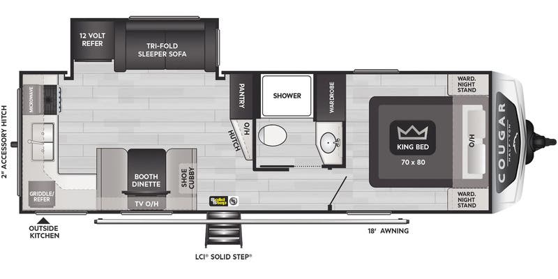 2024 Keystone RV Cougar 25MLE travel trailer - floor plan.