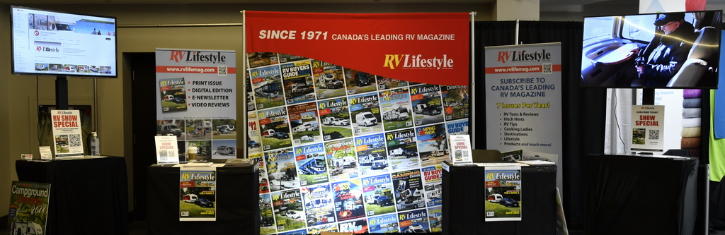 Visit the RV Lifestyle Magazine team in the walkway between Hall 4 and 5.