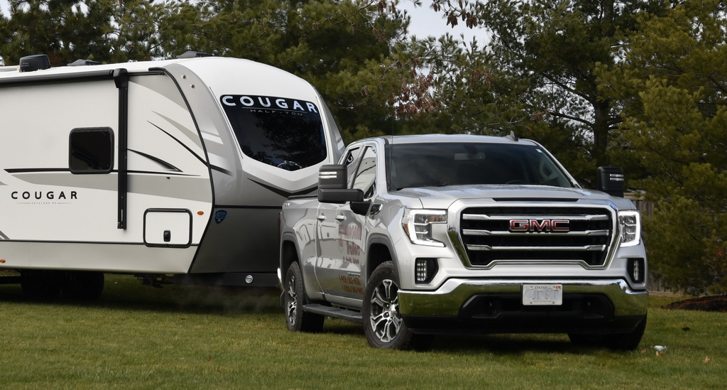 We matched the trailer to a GMC Sierra 2500 half-tin pickup