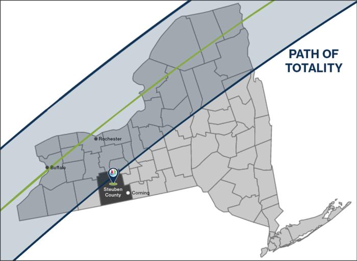 Eclipse Map - courtesy Explore Steuben County