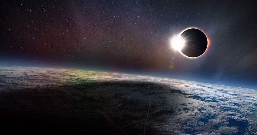 Artist's rendition of a total solar eclipse. Photo courtesy Canadian Space Agency