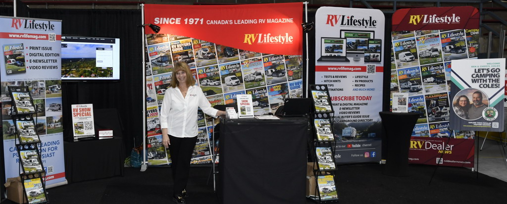 RV Lifestyle Magazine booth at the 2024 Kitchener RV Show