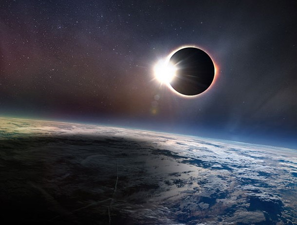 Total Solar Eclipse - artist rendition - photo courtesy Canadian Space Agency