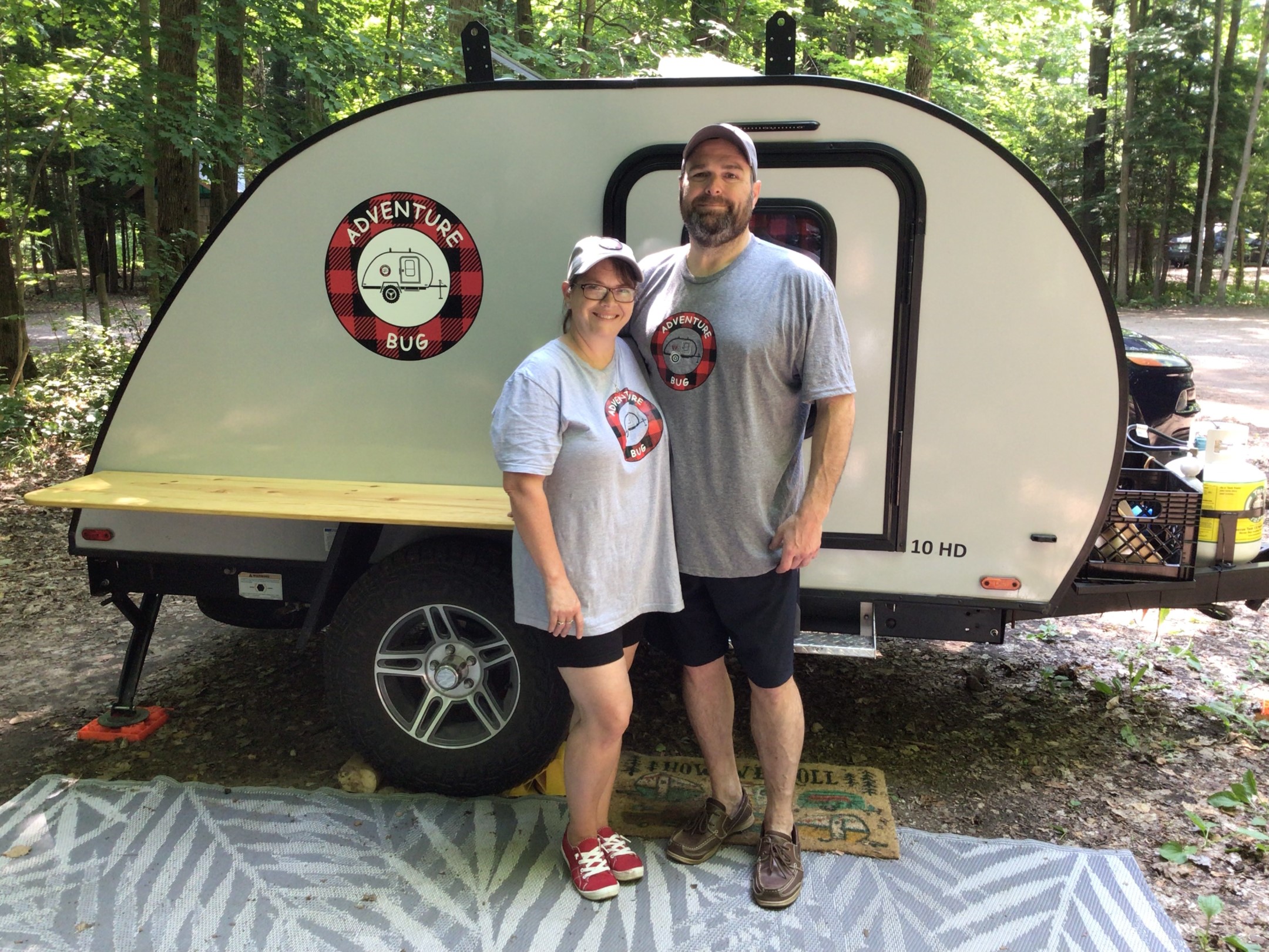 Brad and Jennifer Voisin applied some creative graphics and gear to refresh their teardrop trailer.