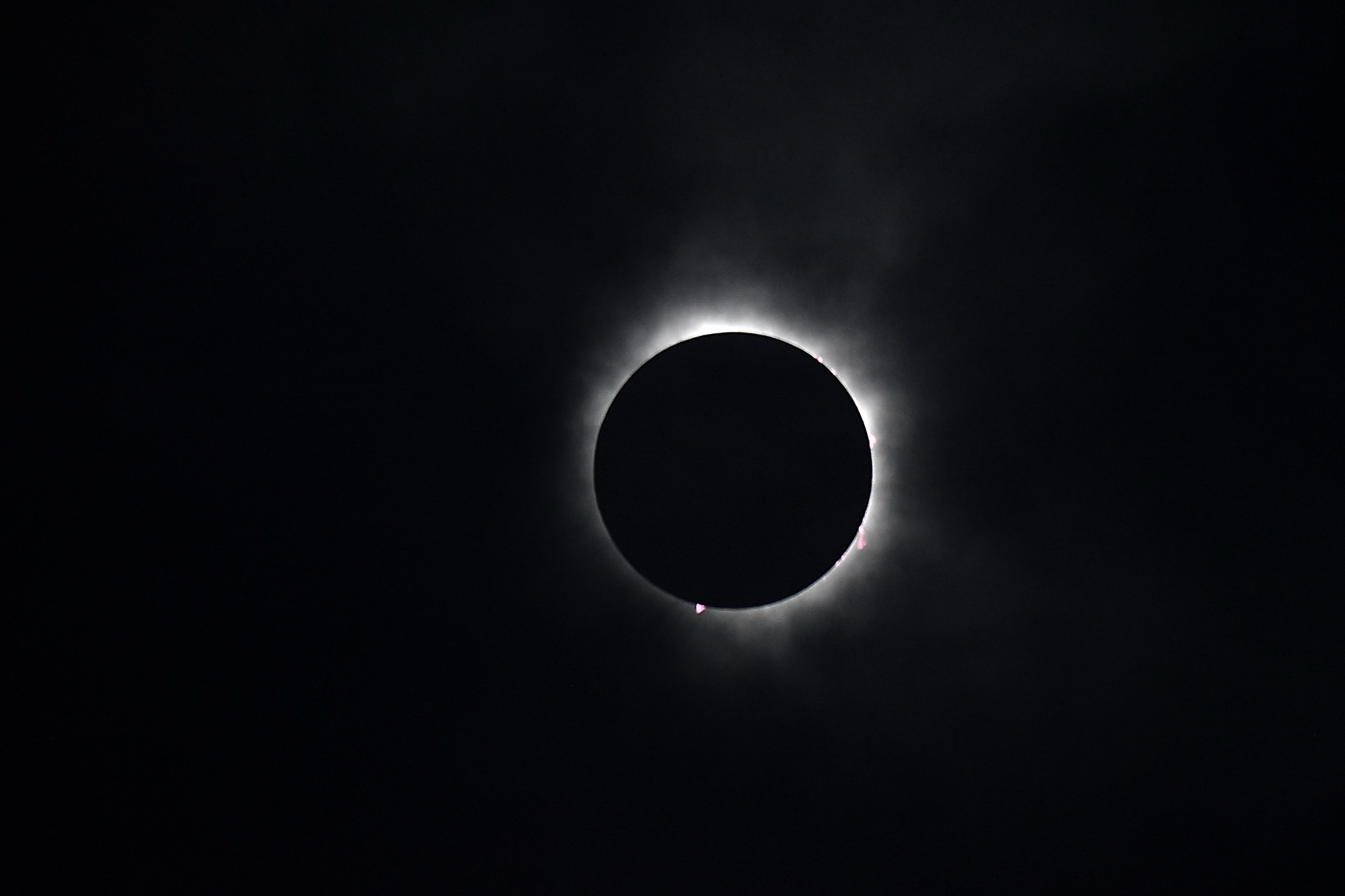 A total solar eclipse occurs about every 18 months - but it can be anywhere on Earth - on April 8, 2024, this was the view at 3:16 pm from Beamsville, Ontario, in the solar eclipse path of totality.