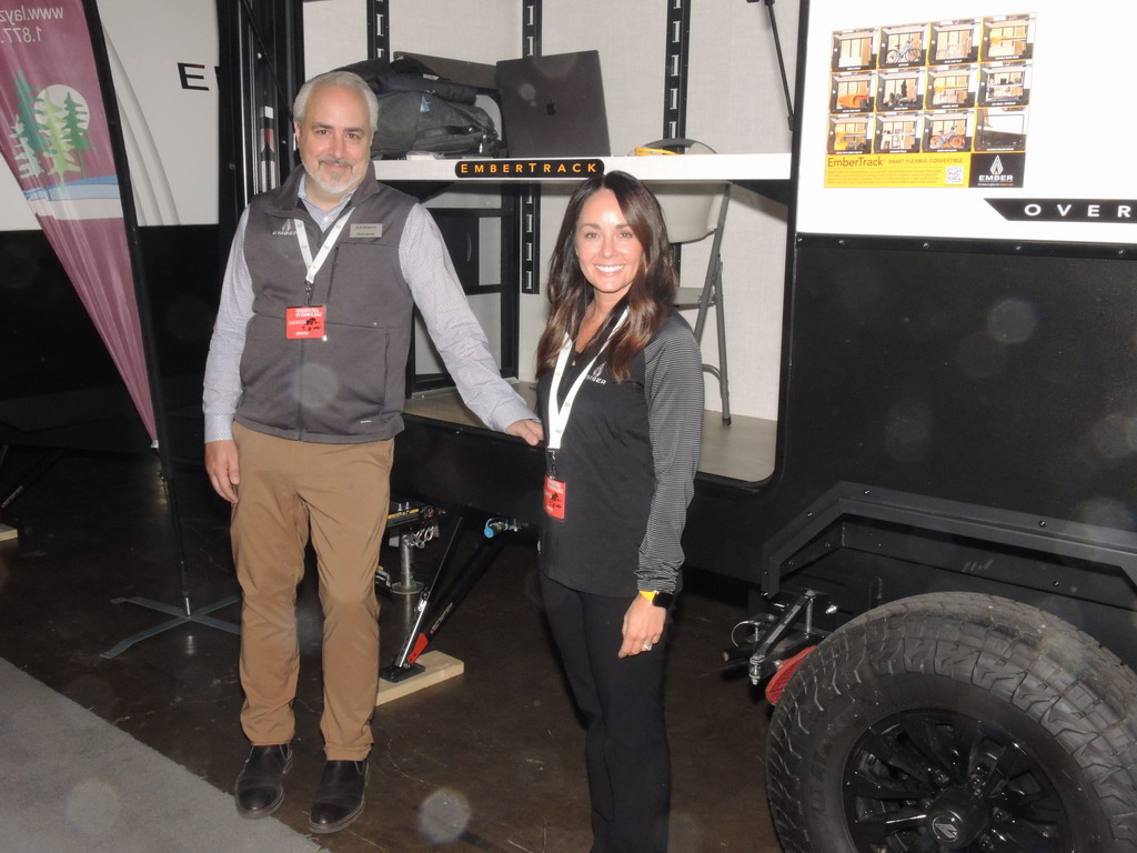 Ashley Lehman and Chris Barth from Ember RV were in town to show RV enthusiasts the innovative line of travel trailers - in touring and overland series, at the Layzee Acres RV exhibit, Toronto Fall RV Show.