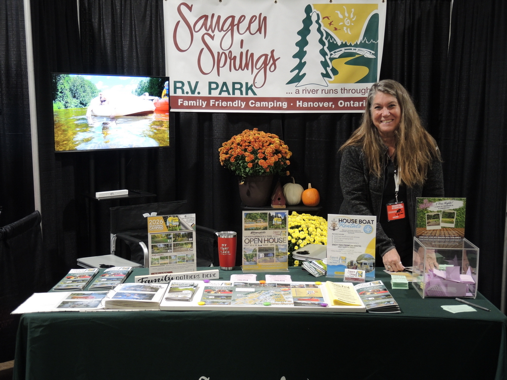 Catherine Serez and her team from Saugeen Springs RV Park were at the Toronto Fall RV Show to invite campers to visit this beautiful location in Hanover, Ontario.