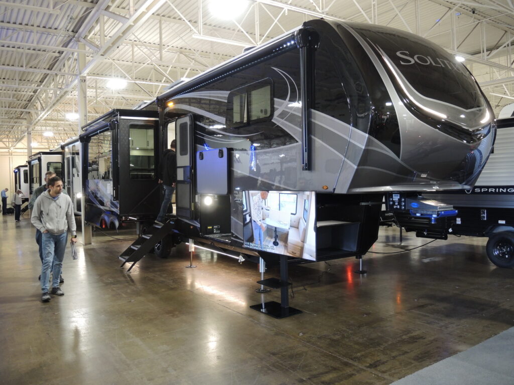 The 2026 Grand Design RV models were on display at the Toronto Fall RV Show, in the Layzee Acres exhibit.