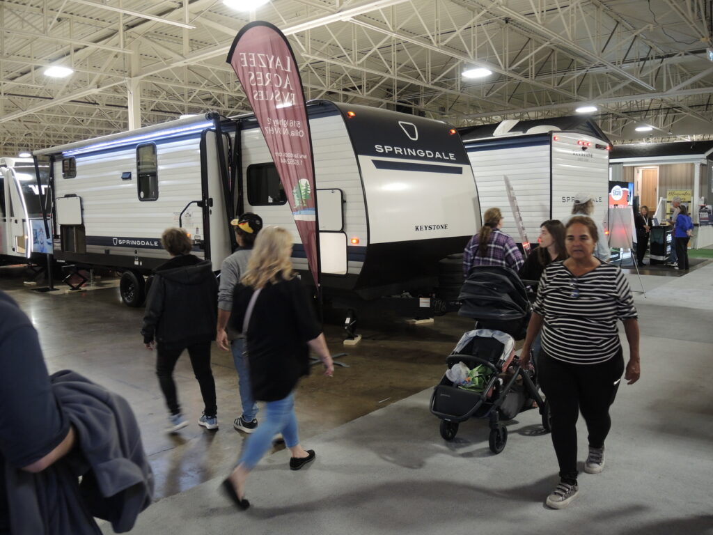 the 2026 Keystone RV models were on display at the Toronto Fall RV Show, in the Layzee Acres booth.