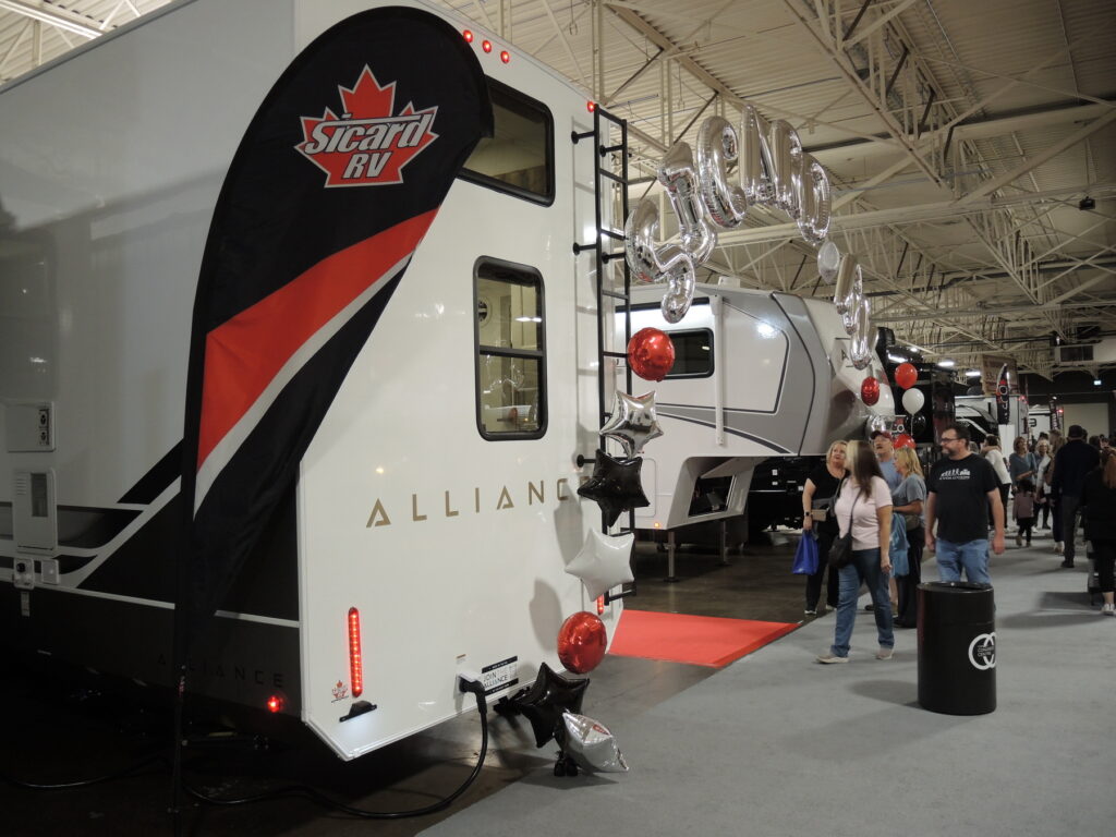 Alliance RV travel trailers were on display at the Sicard RV booth, in the Toronto Fall RV Show.