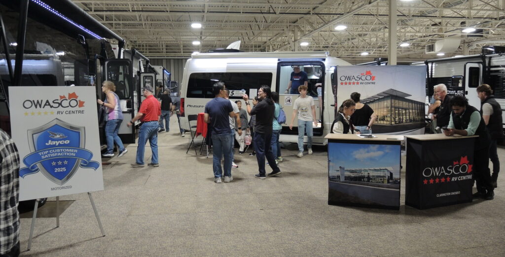 Owasco RV displayed a wide range of 2026 models at the Toronto RV Show, including the Pleasure-Way line of class B motorhomes.